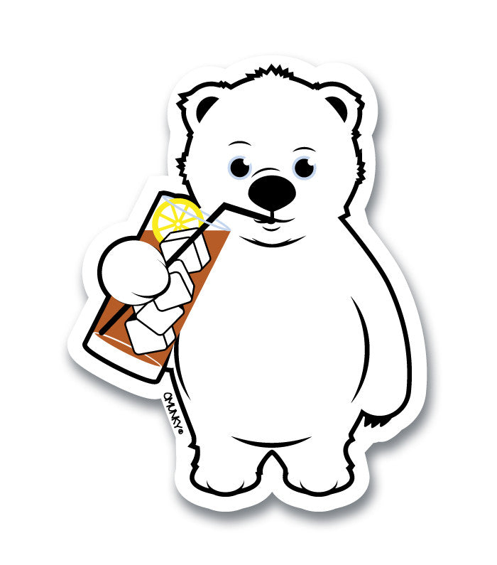 omunky Polar Refreshment Sticker - Thirsty Polar Bear – OMUNKY